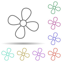 Poster - Flower multi color icon. Simple thin line, outline vector of web icons for ui and ux, website or mobile application