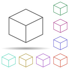 Poster - Box multi color icon. Simple thin line, outline vector of web icons for ui and ux, website or mobile application