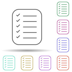 Poster - Checklist multi color icon. Simple thin line, outline vector of web icons for ui and ux, website or mobile application