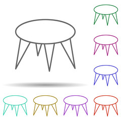 Poster - round table multi color style icon. Simple thin line, outline vector of furniture icons for ui and ux, website or mobile application