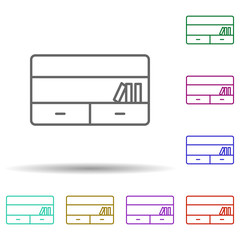 Poster - bookshelf multi color style icon. Simple thin line, outline vector of furniture icons for ui and ux, website or mobile application