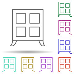 Poster - cabinet multi color style icon. Simple thin line, outline vector of furniture icons for ui and ux, website or mobile application