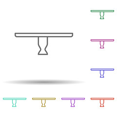 Poster - round table multi color style icon. Simple thin line, outline vector of furniture icons for ui and ux, website or mobile application