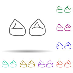 Poster - chairs multi color style icon. Simple thin line, outline vector of furniture icons for ui and ux, website or mobile application