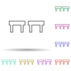 Poster - chairs multi color style icon. Simple thin line, outline vector of furniture icons for ui and ux, website or mobile application