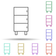 Poster - chest of drawers multi color style icon. Simple thin line, outline vector of furniture icons for ui and ux, website or mobile application