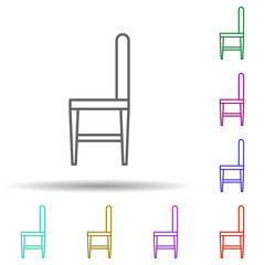 Poster - chair multi color style icon. Simple thin line, outline vector of furniture icons for ui and ux, website or mobile application