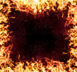 canvas print picture - flames of fire on a black background