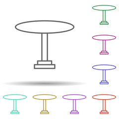 Poster - bistro table multi color style icon. Simple thin line, outline vector of furniture icons for ui and ux, website or mobile application