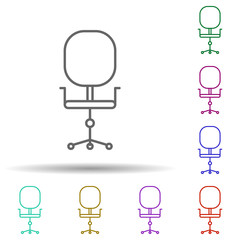 Poster - swivel chair multi color style icon. Simple thin line, outline vector of furniture icons for ui and ux, website or mobile application