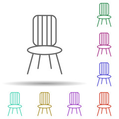 Poster - rocking chair multi color style icon. Simple thin line, outline vector of furniture icons for ui and ux, website or mobile application