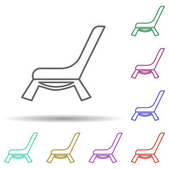 Poster - armchair multi color style icon. Simple thin line, outline vector of furniture icons for ui and ux, website or mobile application