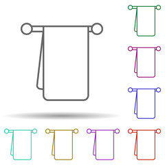 Poster - towel hanger multi color style icon. Simple thin line, outline vector of furniture icons for ui and ux, website or mobile application
