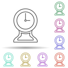 Poster - clock multi color style icon. Simple thin line, outline vector of furniture icons for ui and ux, website or mobile application