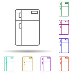 Poster - refrigerator multi color style icon. Simple thin line, outline vector of furniture icons for ui and ux, website or mobile application