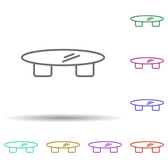 Poster - bistro table multi color style icon. Simple thin line, outline vector of furniture icons for ui and ux, website or mobile application