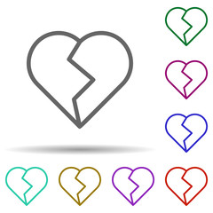 Poster - Heart outline in multi color style icon. Simple glyph, flat vector of heart icons for ui and ux, website or mobile application