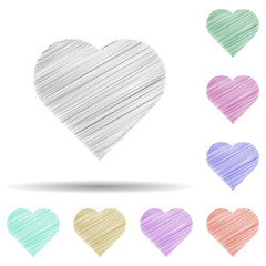 Poster - Heart lines in multi color style icon. Simple glyph, flat vector of heart icons for ui and ux, website or mobile application