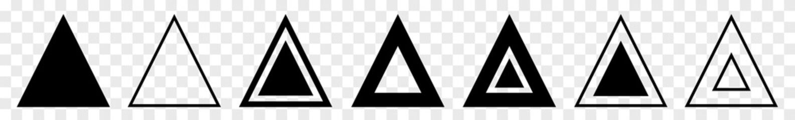 Wall Mural - triangle icon black | label triangles | frame logo | emblem | traffic sign | road symbol | isolated 