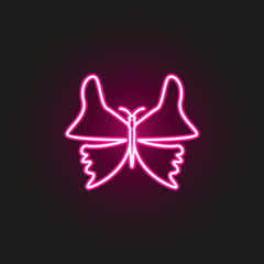 Poster - butterfly neon style icon. Simple thin line, outline vector of butterfly icons for ui and ux, website or mobile application