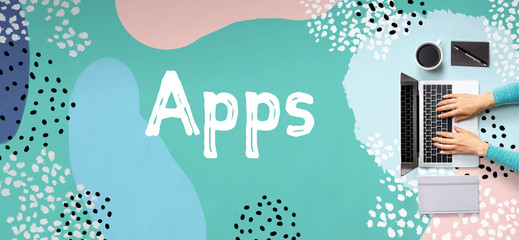 Poster - Apps with person using a laptop computer