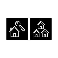 2 real estate Icons Sheet Isolated On White Background...