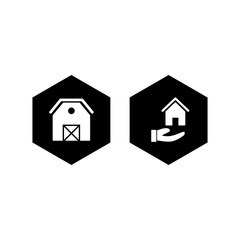 Set of 2 real estate Icons on White Background Vector Isolated Elements...