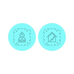 Set of 2 real estate Icons on White Background Vector Isolated Elements...