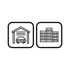 2 real estate Icons Sheet Isolated On White Background...