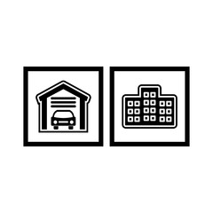 Set of 2 real estate Icons on White Background Vector Isolated Elements...