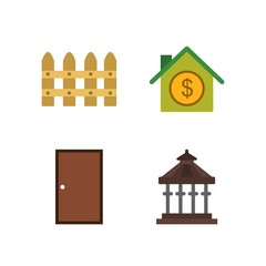 4 Set Of real estate icons isolated on white background...