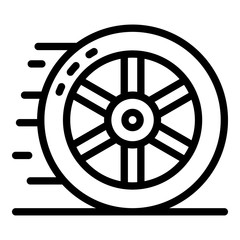 Wall Mural - Car wheel icon. Outline car wheel vector icon for web design isolated on white background
