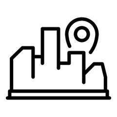 Poster - City car travel location icon. Outline city car travel location vector icon for web design isolated on white background