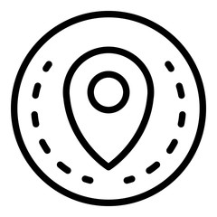 Poster - Circle location pin icon. Outline circle location pin vector icon for web design isolated on white background