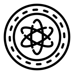 Poster - Atom structure icon. Outline atom structure vector icon for web design isolated on white background