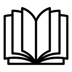 Poster - Open book icon. Outline open book vector icon for web design isolated on white background