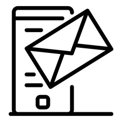 Poster - smartphone mail icon. outline smartphone mail vector icon for web design isolated on white backgroun