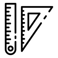 Poster - Ruler triangular icon. Outline ruler triangular vector icon for web design isolated on white background