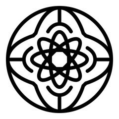 Poster - Global atom icon. Outline global atom vector icon for web design isolated on white background