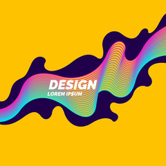 Poster - Vector abstract background with a colored dynamic waves, line.