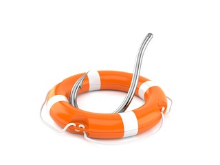 Poster - Fishing hook inside life buoy