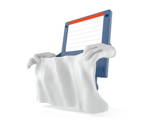 Poster - Floppy disk character holding white sheet