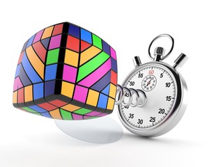 Canvas Print - Toy puzzle with stopwatch