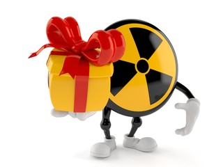 Sticker - Radioactive character holding gift