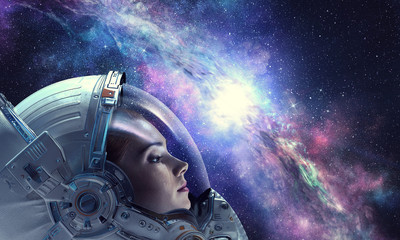 Wall Mural - exploring outer space. mixed media