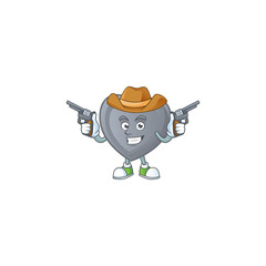 Sticker - Confident grey love Cowboy cartoon character holding guns