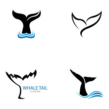 Whale Tail Icon Vector Illustration