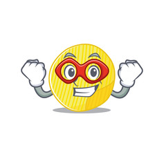 Poster - Smiley mascot of potato chips dressed as a Super hero