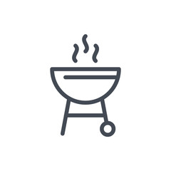 Poster - Barbecue line icon. Grill and BBQ vector outline sign.