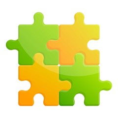 Poster - Jigsaw icon. Cartoon of jigsaw vector icon for web design isolated on white background